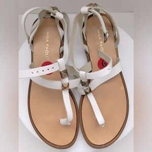 Mila Paoli Basic Toe Thong Strap Flat Sandals - NWOT Size 6 but fits like 7